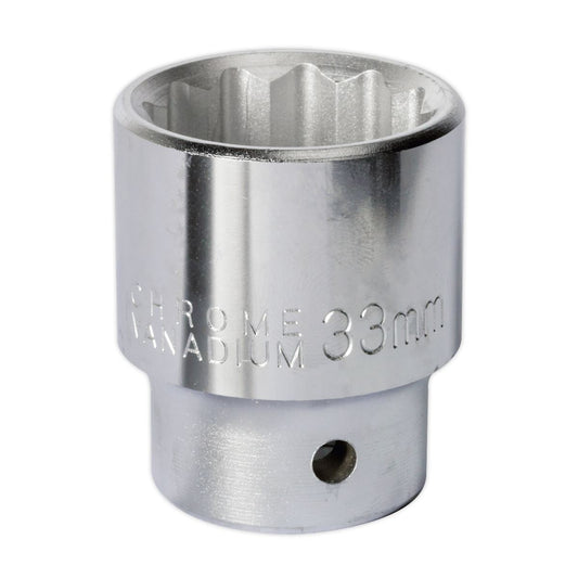 Sealey 33mm 3/4"Sq Drive Standard WallDrive Socket 12pt Chrome S34/33