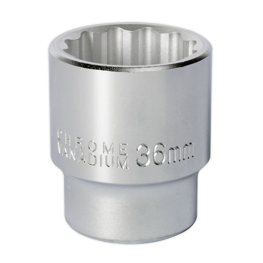 Sealey 36mm 3/4"Sq Drive Standard WallDrive Socket 12pt Chrome S34/36