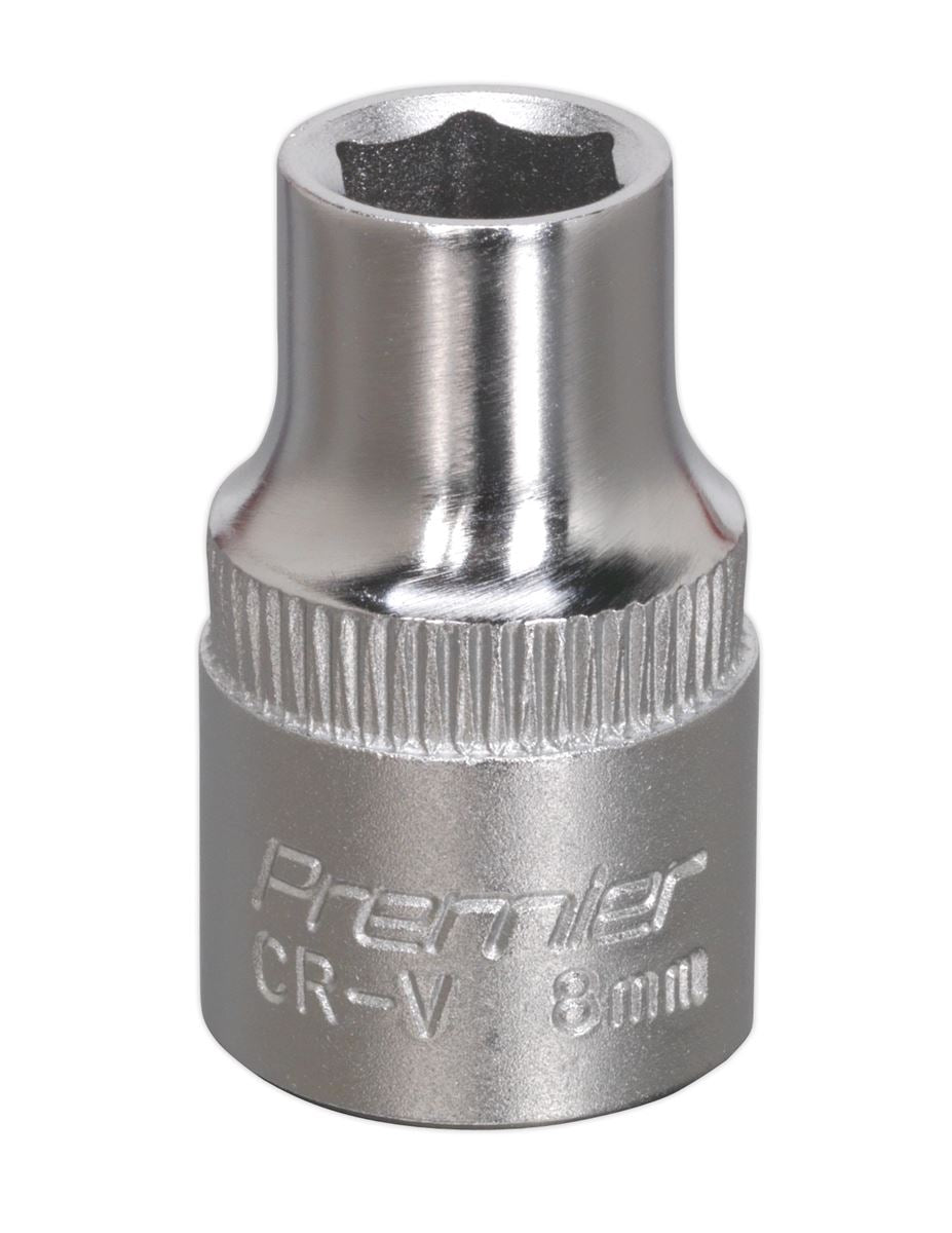 Sealey 3/8"Sq Drive Socket 8mm WallDrive Chrome Standard Length S3808