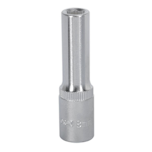 Sealey 8mm Deep 3/8"Sq Drive WallDrive Socket Chrome  Hardened Tempered S3808D