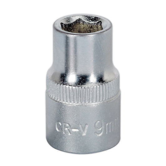 Sealey 3/8"Sq Drive Socket 9mm WallDrive Chrome Standard Length S3809
