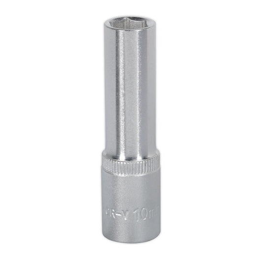 Sealey 10mm Deep 3/8"Sq Drive WallDrive Socket Chrome  Hardened Tempered S3810D