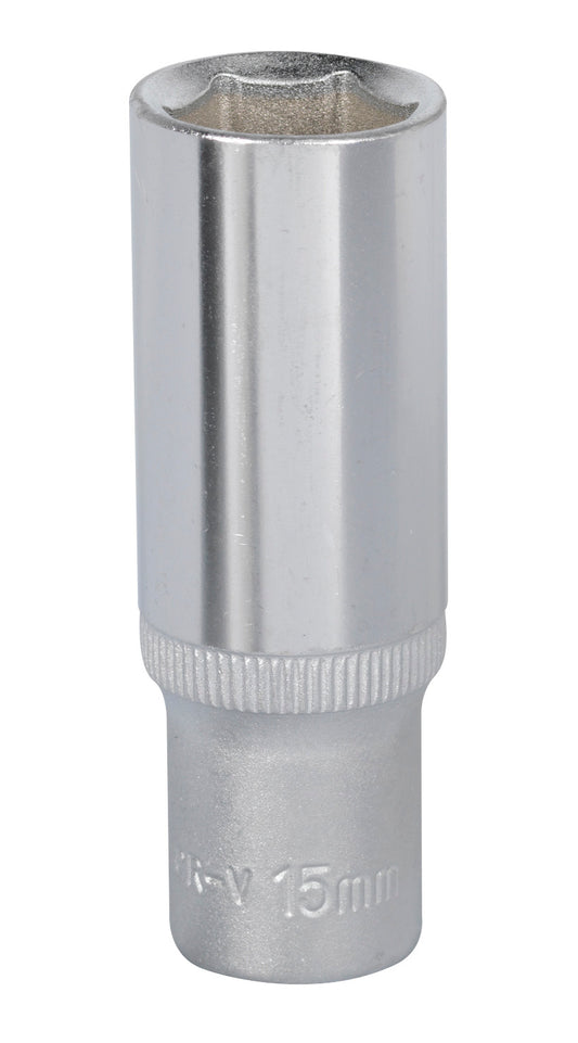 Sealey 15mm Deep 3/8"Sq Drive WallDrive Socket Chrome  Hardened Tempered S3815D