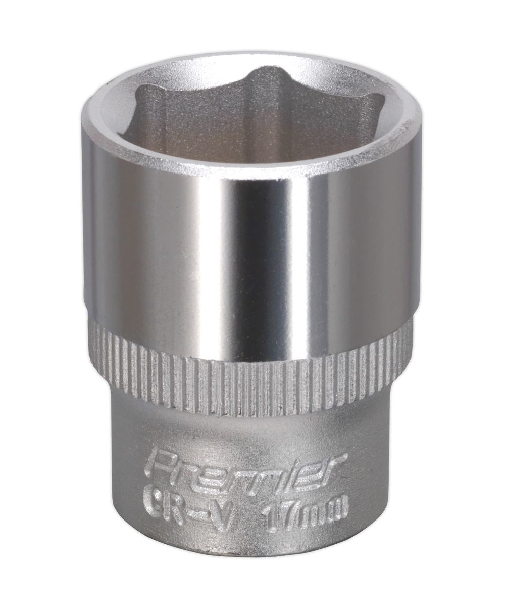 Sealey 3/8"Sq Drive Socket 17mm WallDrive Chrome Standard Length S3817