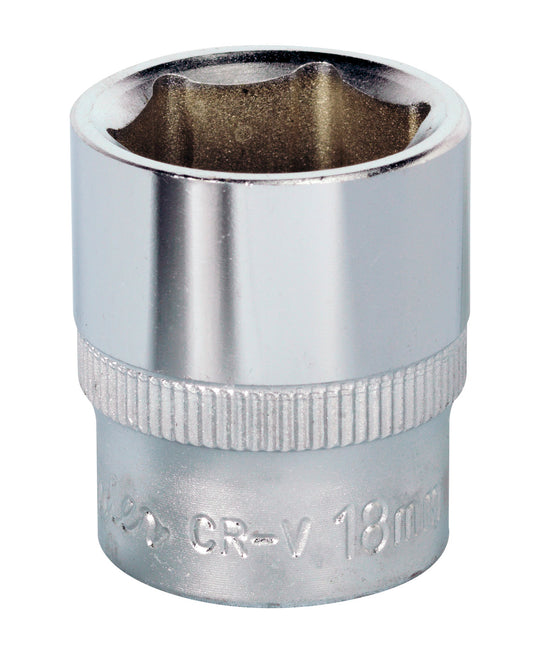 Sealey 3/8"Sq Drive Socket 18mm WallDrive Chrome Standard Length S3818