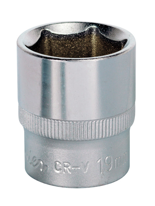 Sealey 3/8"Sq Drive Socket 19mm WallDrive Chrome Standard Length S3819