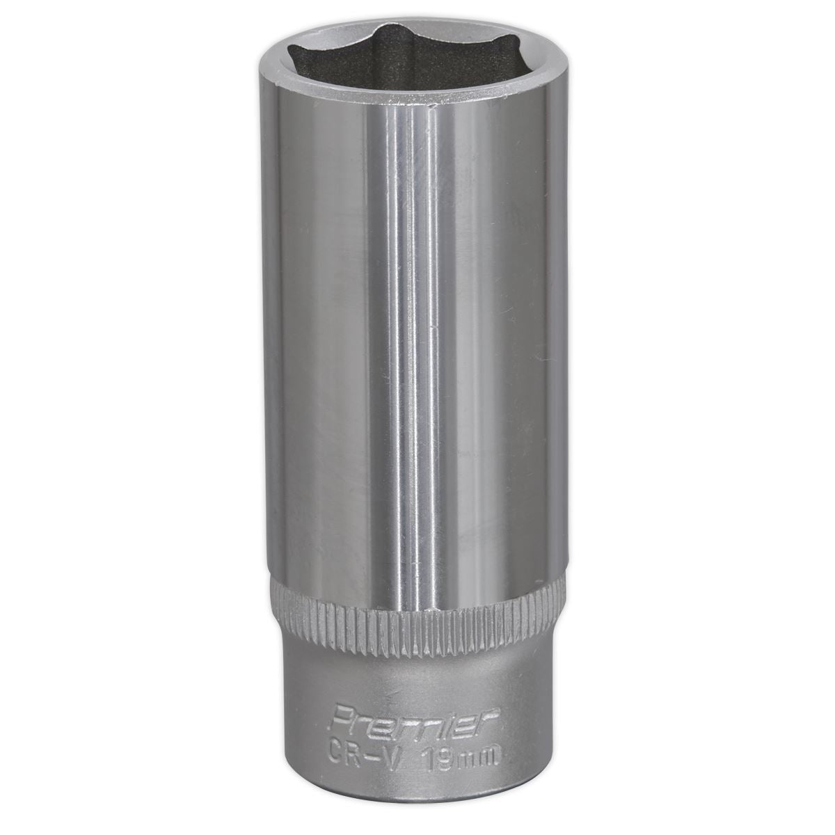 Sealey 19mm Deep 3/8"Sq Drive WallDrive Socket Chrome  Hardened Tempered S3819D