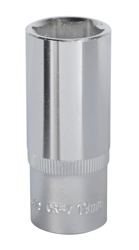 Sealey 19mm Deep 3/8"Sq Drive WallDrive Socket Chrome  Hardened Tempered S3819D