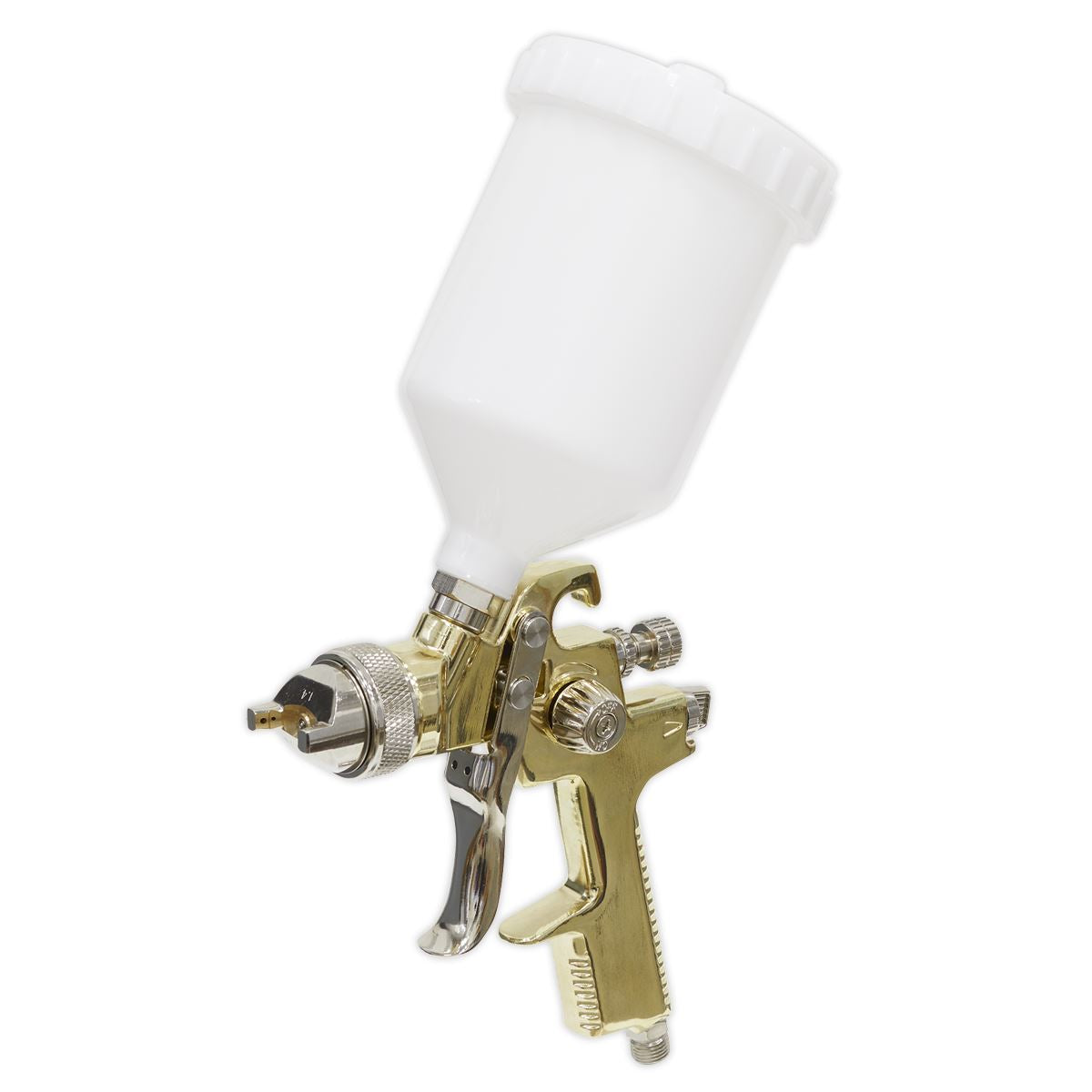 Sealey Gravity Feed Spray Gun 1.4mm Set-Up Gold Series For Finishing Coat S701G