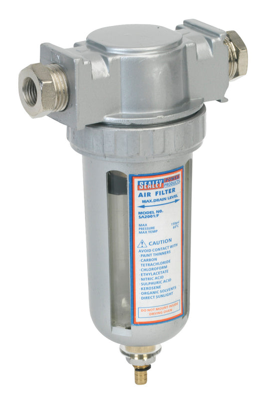 Sealey Workshop Air Filter Maximum Airflow 48cfm Inlet Size 3/8 BSP SA2001/F