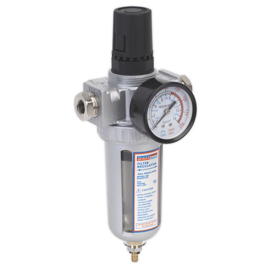 Sealey Air Filter Regulator with Gauge Airflow 70cfm SA2001/FR