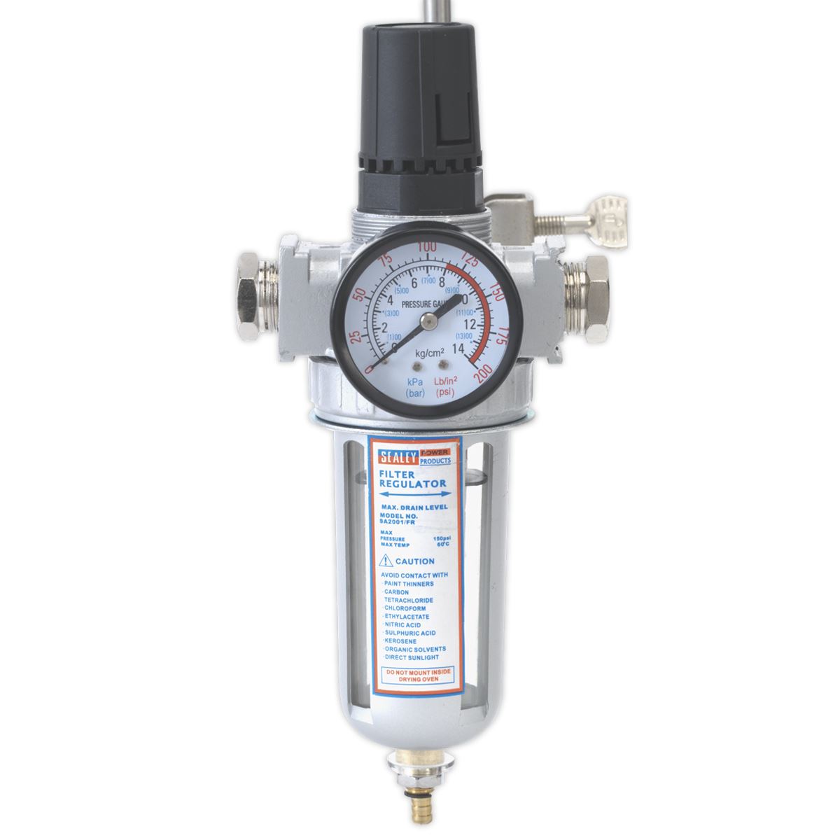 Sealey Air Filter Regulator with Gauge Airflow 70cfm SA2001/FR