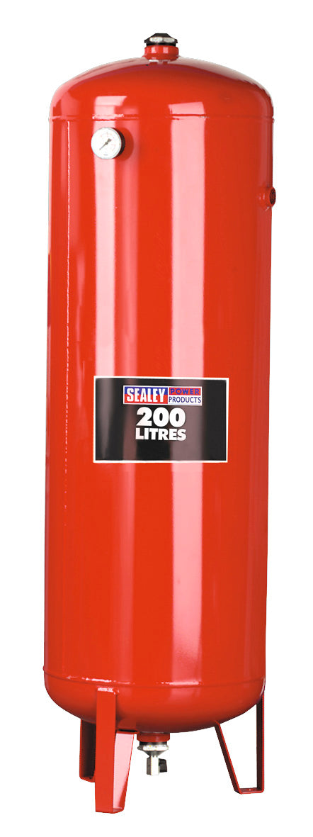 Sealey Air Receiver Compressor Tank Vertical 200L Includes Fitting Kit SA200T