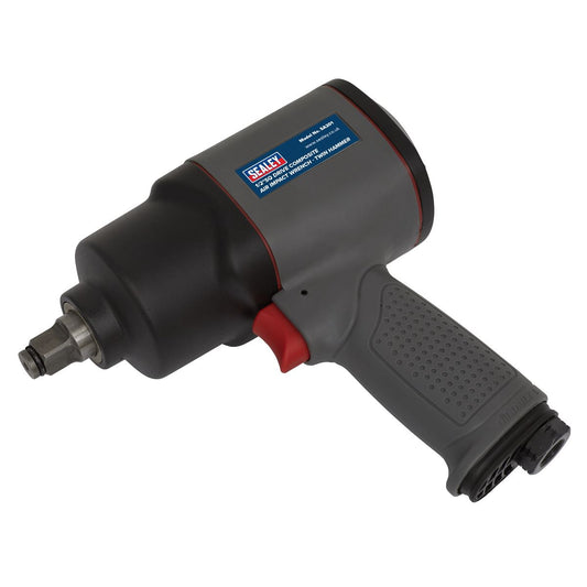 Sealey Air Impact Wrench 1/2" Drive Composite Twin Hammer 590lb.ft 800Nm SA201