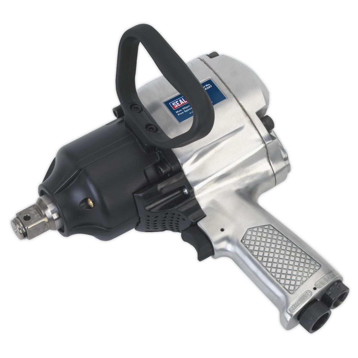 Sealey Air Impact Wrench 1"D Pistol Type Twin Hammer 1548lb.ft 2100Nm SA297