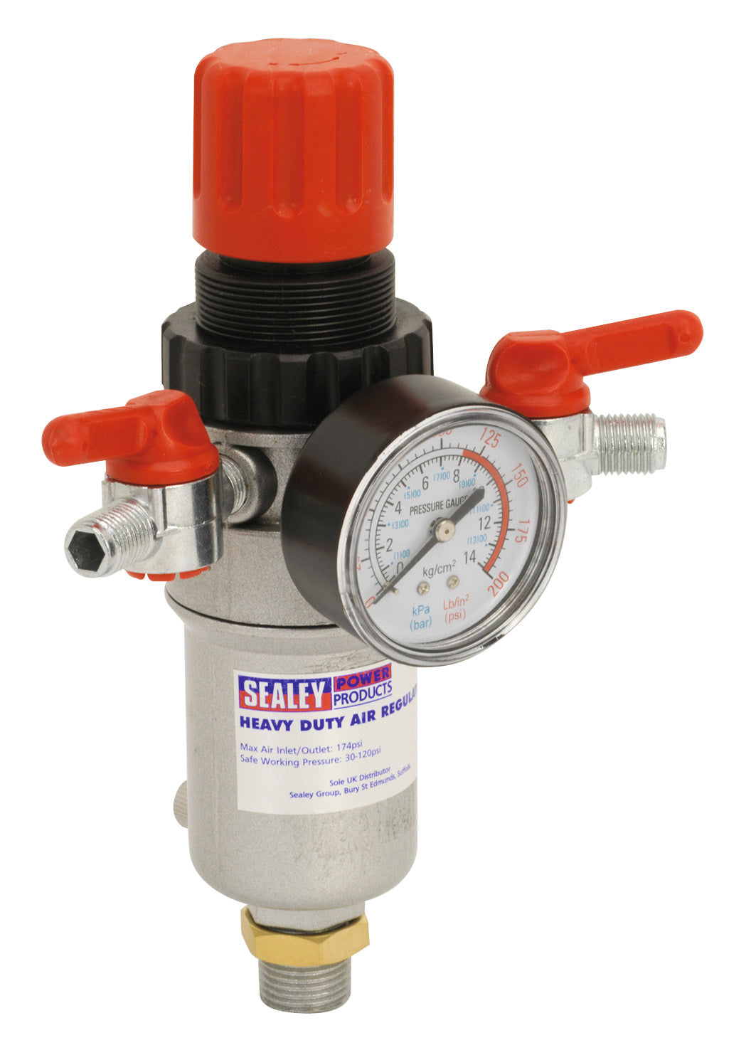 Sealey Air Filter Regulator Heavy Duty Max Airflow 76cfm SA2FR