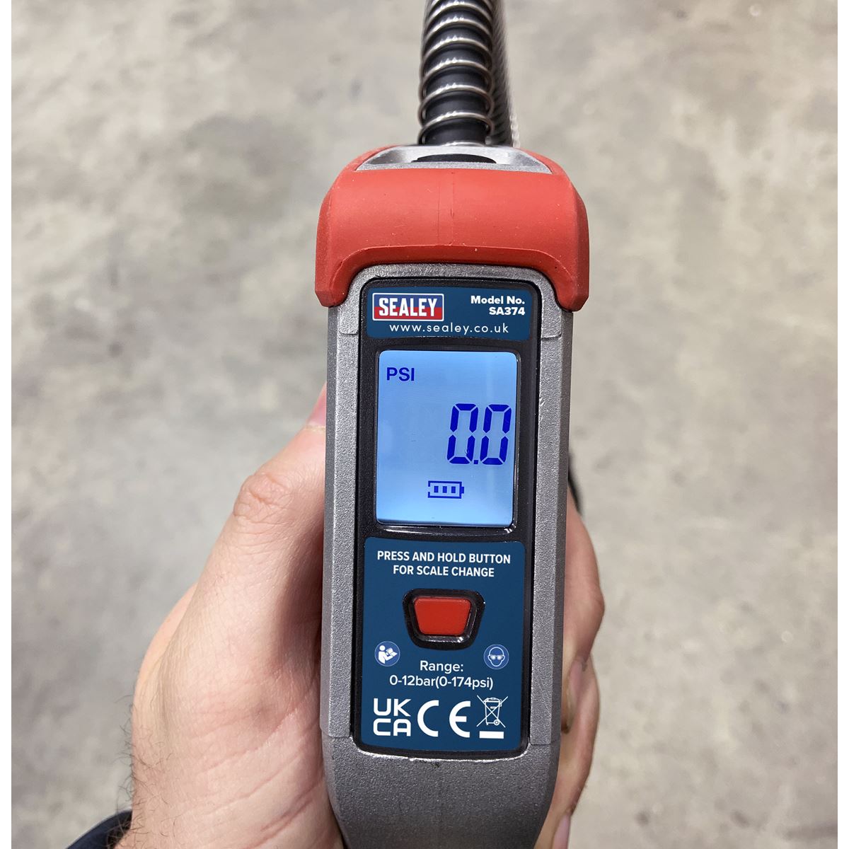 Sealey Digital Tyre Inflator 0.5m Hose with Twin Push-On Connector SA374