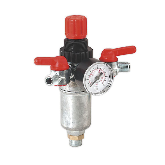 Sealey Air Filter Regulator 3/8"BSP Male 1/4"BSP Male Airflow 76 cfm SA4FR/38