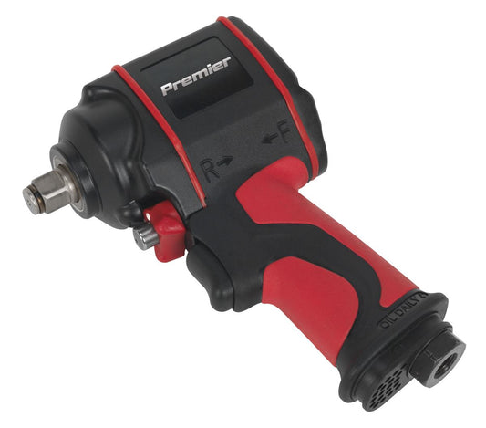Sealey Stubby Air Impact Wrench 1/2D Twin Hammer Torque 800lb.ft 1080Nm SA6002S