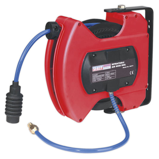 Sealey Retractable Air Hose Reel 12 Metre 6.5mm ID - PU Hose SA812