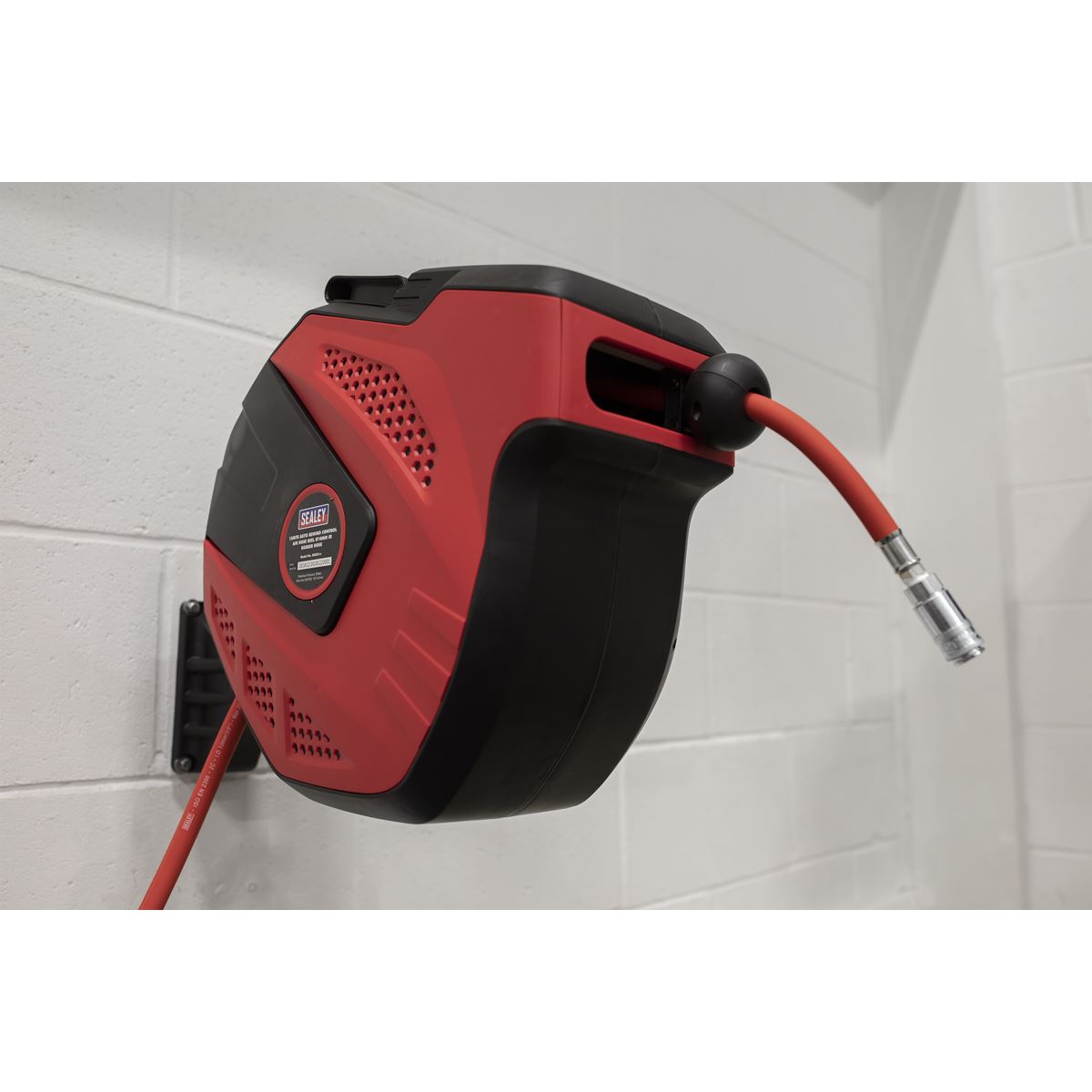 Sealey Air Hose Reel Auto Rewind Control 15 Metre 10mm ID  Rubber Hose SA822