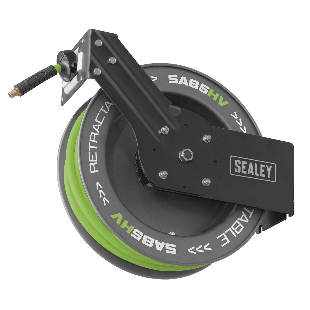 Sealey 20m Retractable High Visibility PVC Air Hose Steel Reel 10mm ID SA85HV