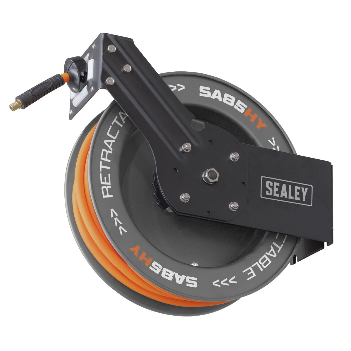 Sealey 20m Retractable High Vis Hybrid Air Hose Steel Reel 10mm ID SA85HY