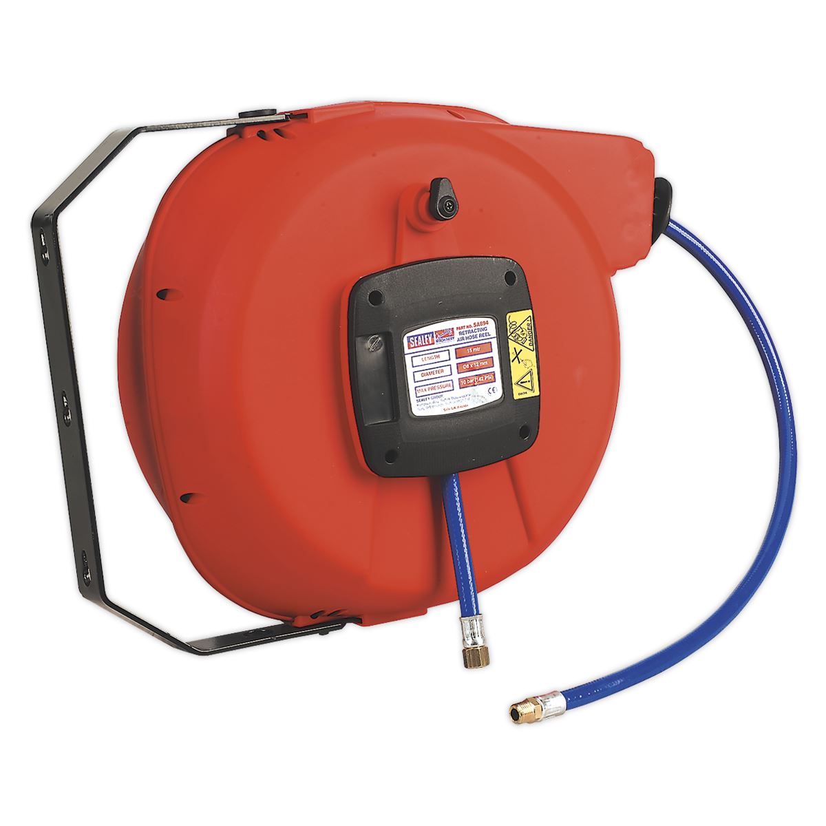 Sealey Retractable Air Hose Reel HD Mechanism 15Metre 8mm ID - PU Hose SA894