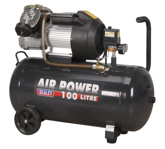 Sealey Air Compressor 100L V-Twin Direct Drive 3hp SAC10030VE