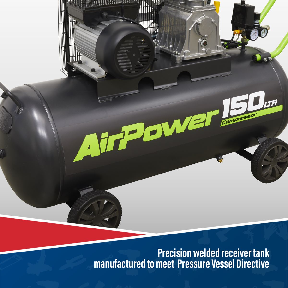 Sealey Air Compressor 150L Belt Drive 3hp SAC15030B