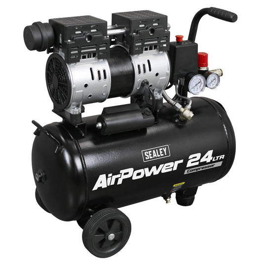 Sealey 24L Low Noise Oil Free Direct Drive Air Compressor 1hp 230V/13A SAC2400S