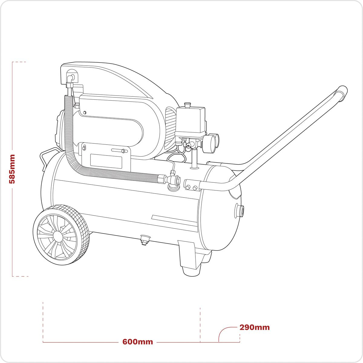 Sealey Air Compressor 24L Direct Drive 2hp SAC2420E