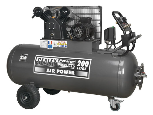 Sealey Air Compressor 200L Belt Drive 3hp Control Panel 415V 3ph SAC3203B3PH