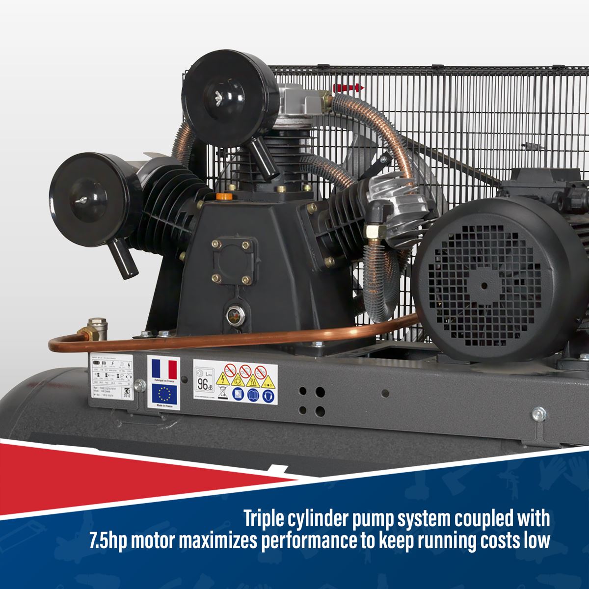 Sealey Air Compressor 270L Belt Drive 7.5hp 3ph SAC32775B