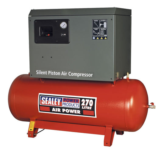 Sealey Air Compressor 270L Belt Drive 5.5hp 3ph 2-Stage Low Noise SAC42755BLN