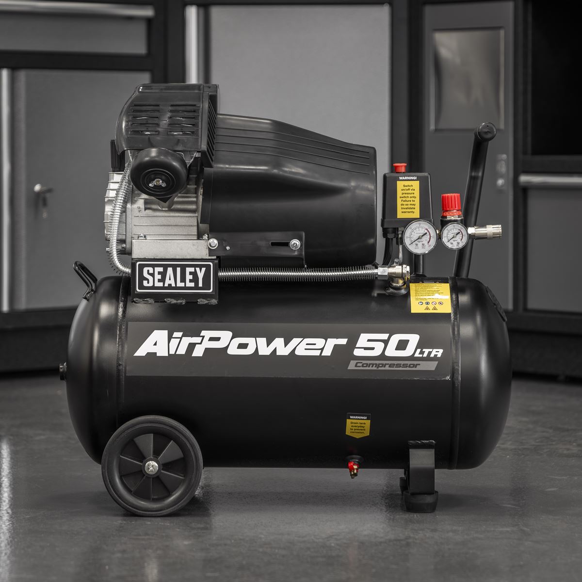 Sealey 50L V-Twin Direct Drive Air Compressor 3hp 230V 13A Portable SAC5030VA