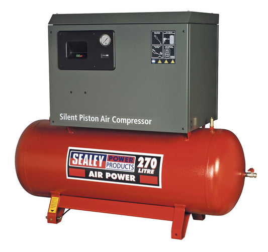 Sealey Compressor 270L Belt Drive 7.5hp 3ph 2 Stage with Low Noise SAC72775BLN