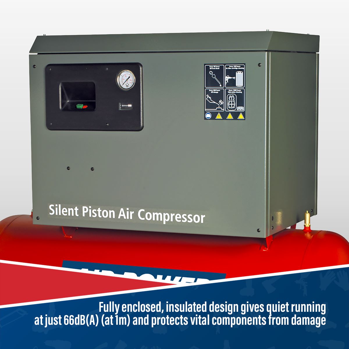 Sealey Compressor 270L Belt Drive 7.5hp 3ph 2 Stage with Low Noise SAC72775BLN