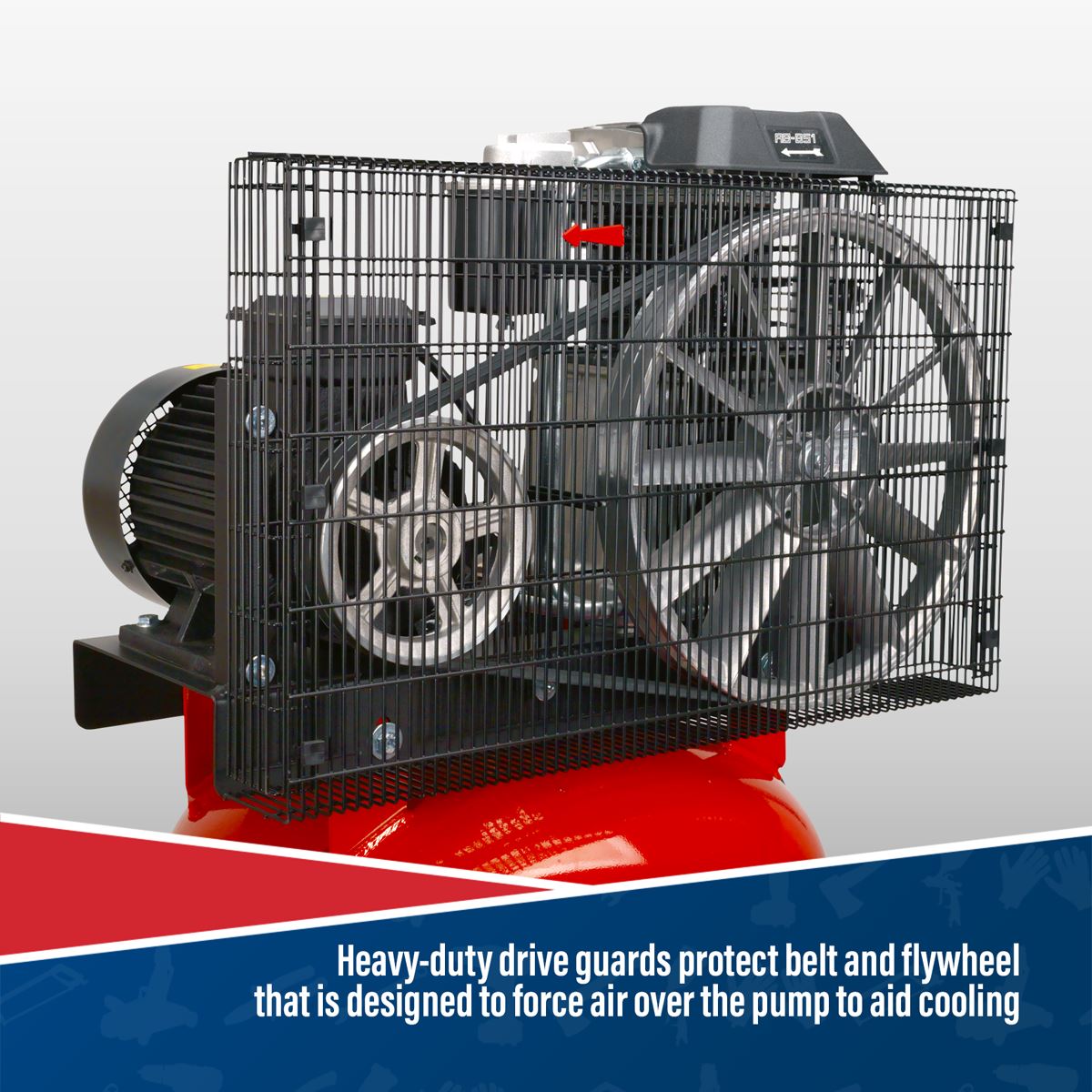 Sealey Air Compressor 270L Vertical Belt Drive 7.5hp 3ph 2 Stage SACV52775B