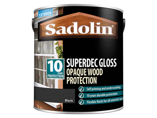 Sadolin Superdec Opaque Wood Protection Black Gloss 2.5 litre SAD5028854