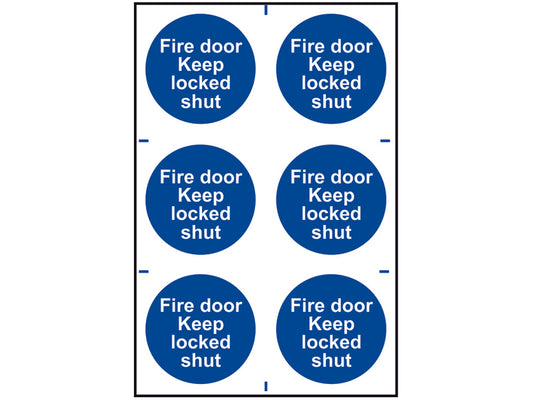 Scan Fire Door Keep Locked Shut - 6 PVC Signs 100 x 100mm SCA0153