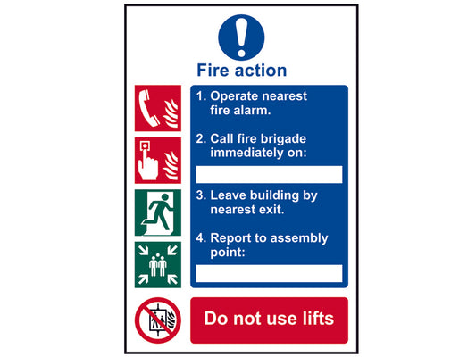 Scan Fire Action Procedure, Style 1 - PVC Sign 200 x 300mm SCA0175