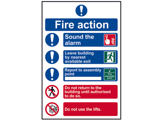 Scan Fire Action Procedure, Style 2 - PVC Sign 200 x 300mm SCA0178