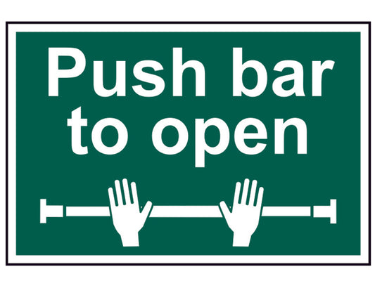 Scan Push Bar To Open - PVC Sign 300 x 200mm SCA1523
