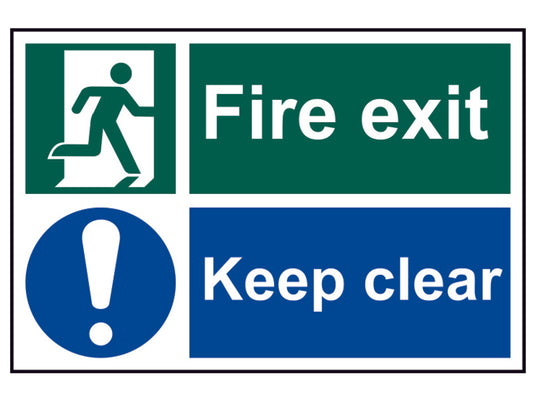 Scan Fire Exit Keep Clear - PVC Sign 300 x 200mm SCA1540