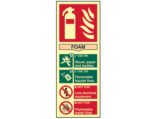 Scan Fire Extinguisher Composite Foam - Photoluminescent 75 x 200mm SCA1591
