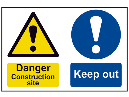 Scan Danger Construction Site Keep Out - PVC Sign 600 x 400mm SCA4005