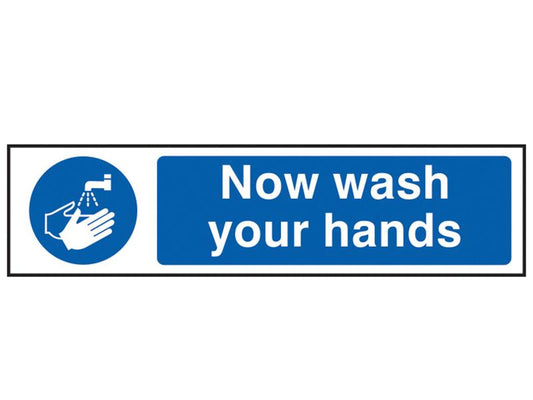 Scan Now Wash Your Hands - PVC Sign 200 x 50mm SCA5014