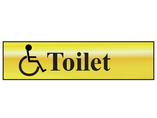 Scan Disabled Toilet - Polished Brass Effect 200 x 50mm SCA6004