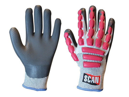 Scan Anti-Impact Latex Cut 5 Gloves - L (Size 9) SCAGLOAIL
